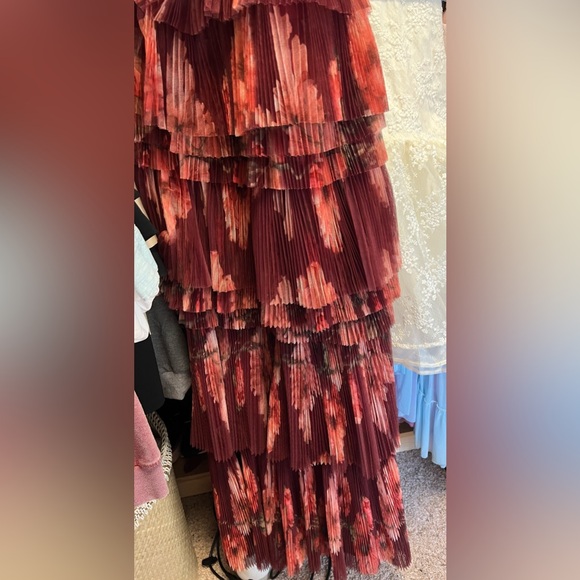 Hutch Nalina Strapless Floral Tiered Tulle Maxi Dress - Picture 3 of 8